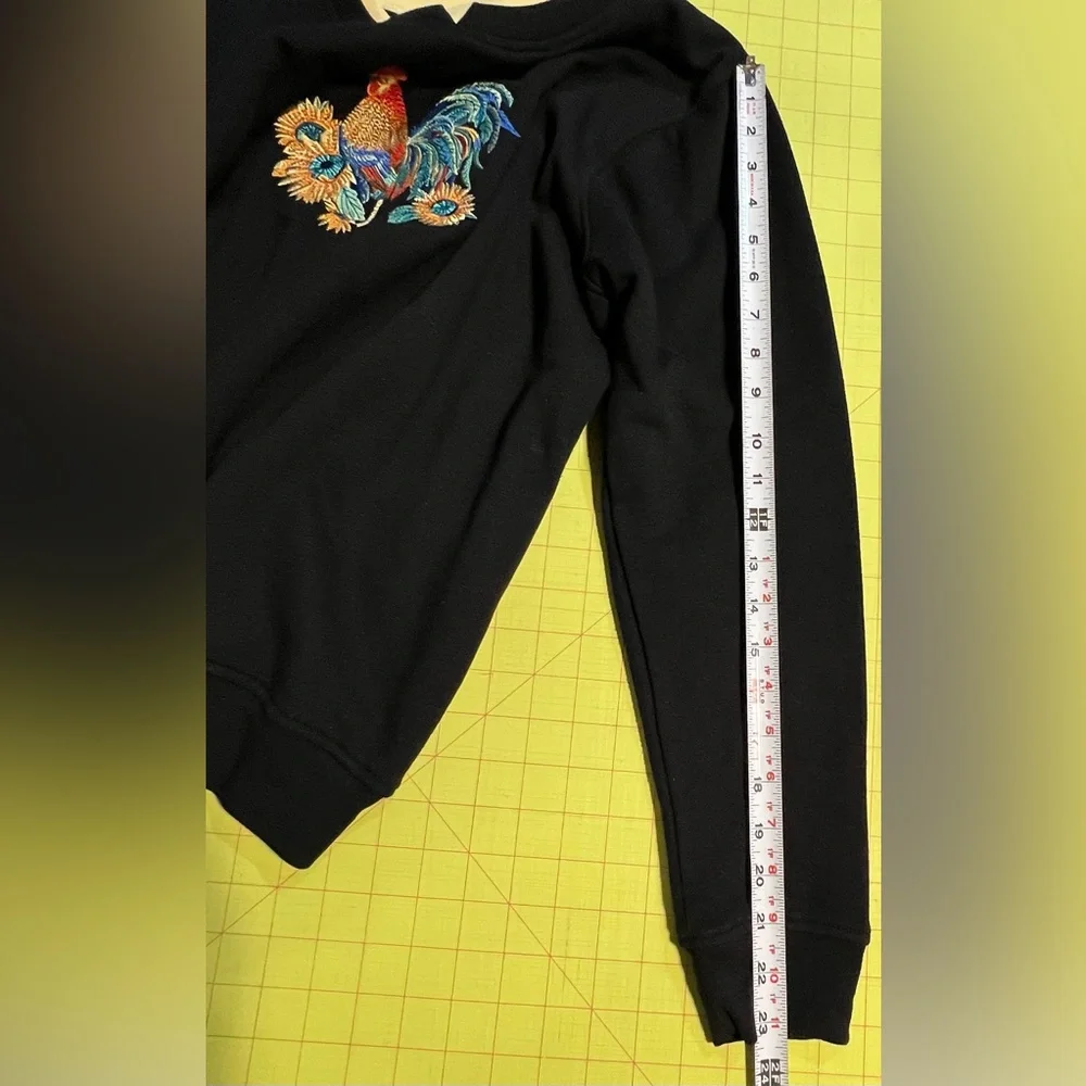 VINTAGE farmhouse‎ country rooster embroidered crewneck sweatshirt farm animals